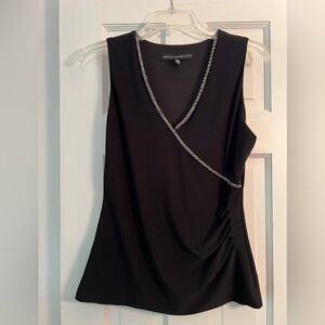 WHBM White House Black Market embellished tank top with rushing on the side